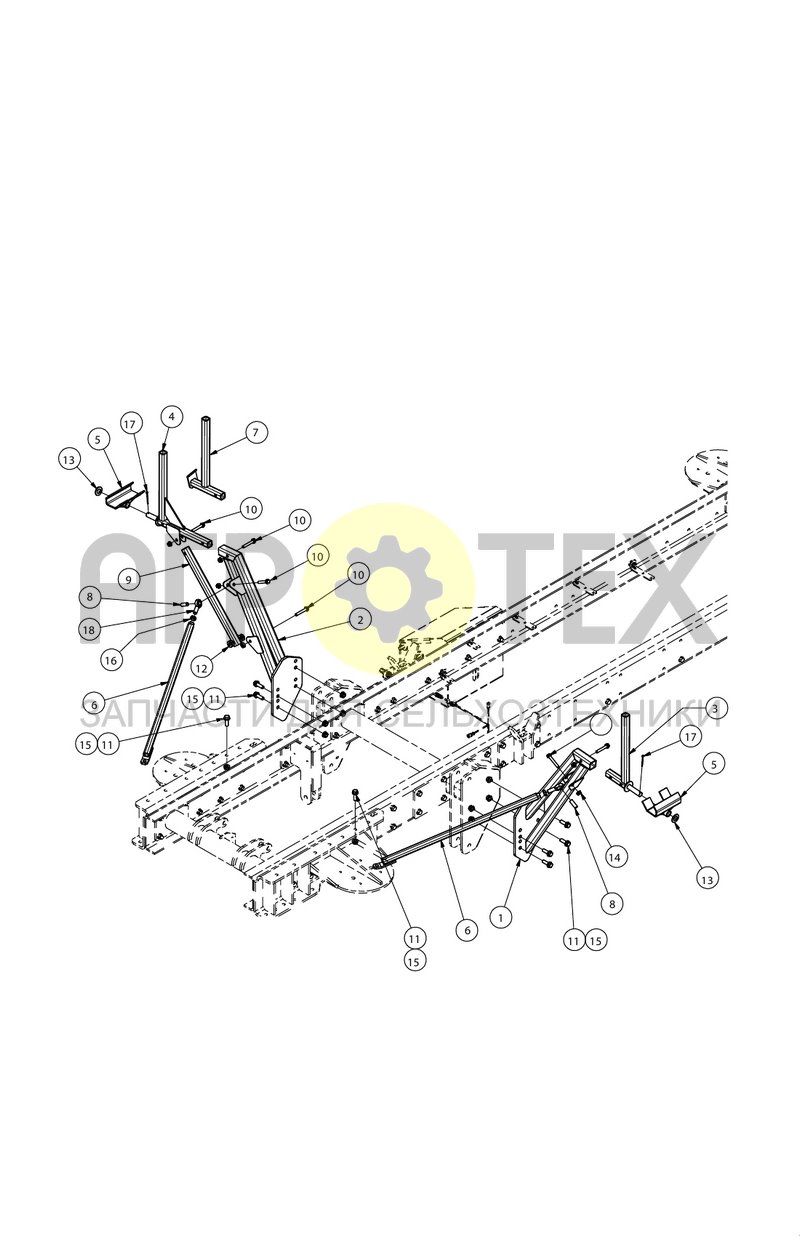 Опоры штанг в сборе (SX017945) (№5 на схеме)